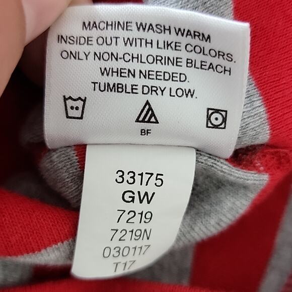 Hanna Andersson striped red and gray organic cotton pajama top Kid 12 - Picture 7 of 8